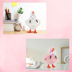 CAMDUCK 7-inch beige hoodie on desk goose offers simple chic styling