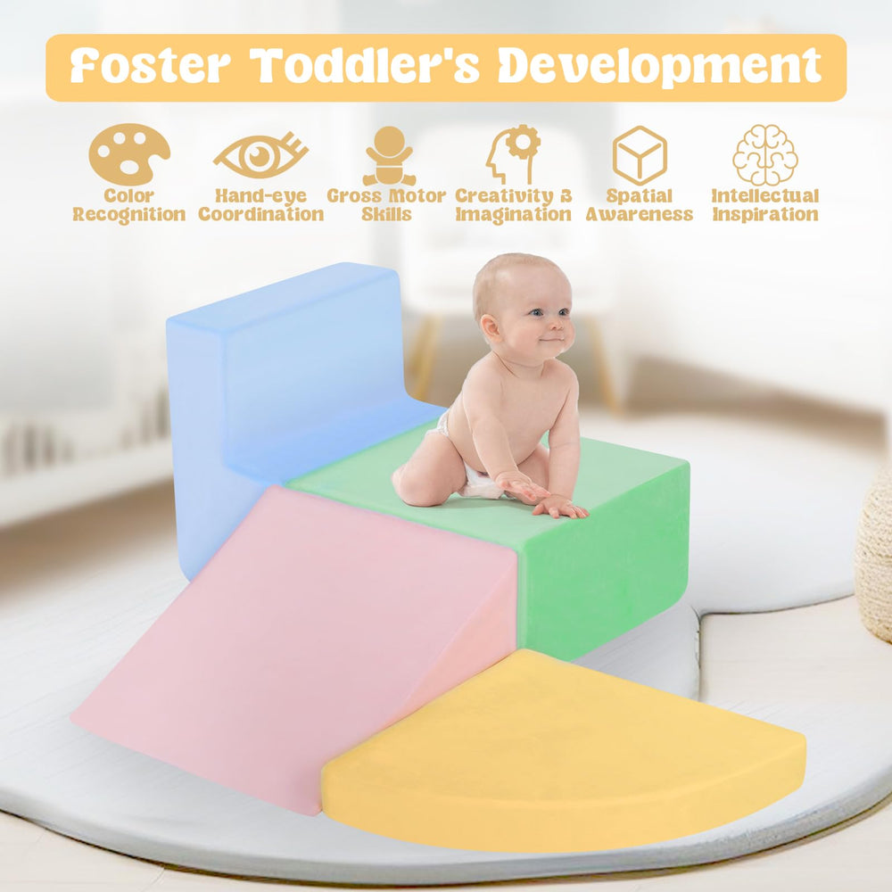 CAMELUS climbing blocks color scheme supports color recognition during play