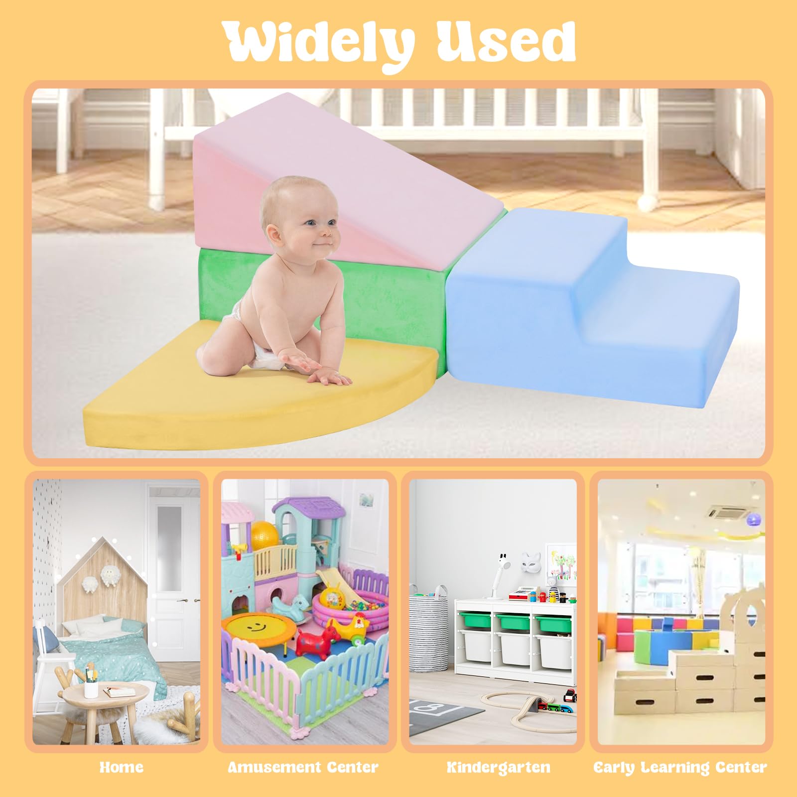 CAMELUS blocks stacked for quick setup and expanded play space