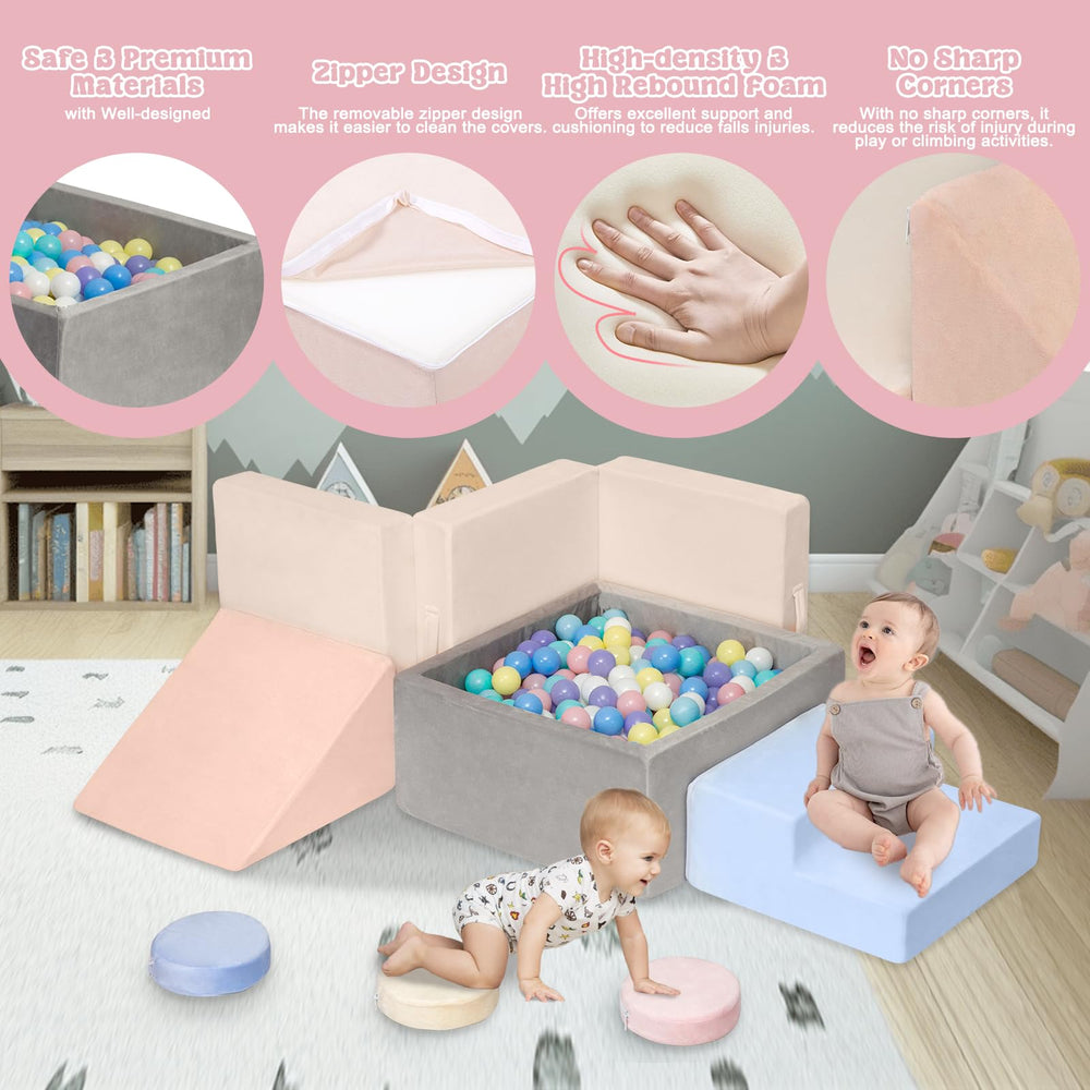 CAMELUS dense foam blocks cushion arrivals and reduce bumps during active play.