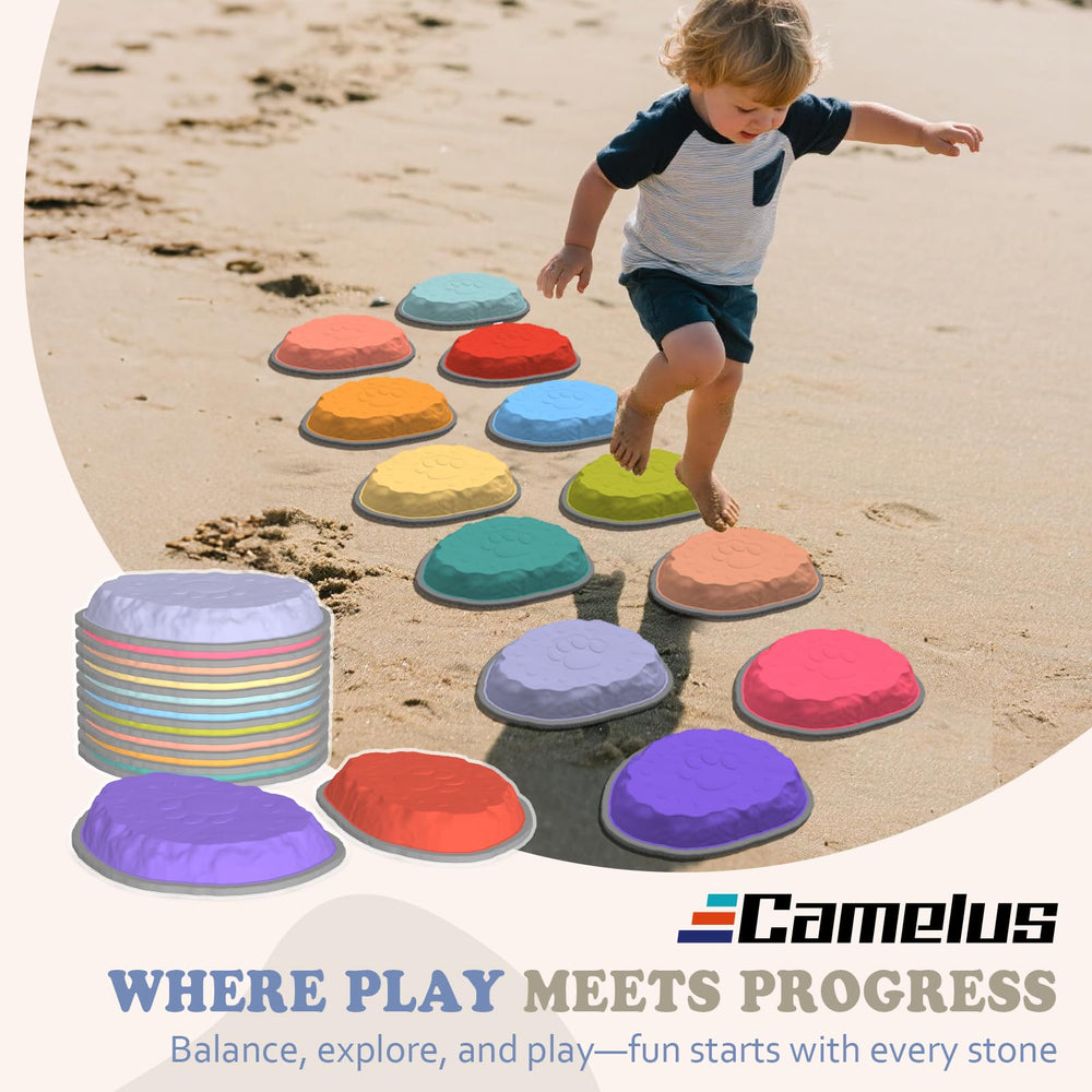 Camelus stepping stones textured top for reliable grip during active play