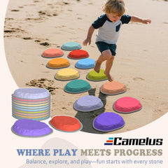 Camelus stepping stones textured top for reliable grip during active play