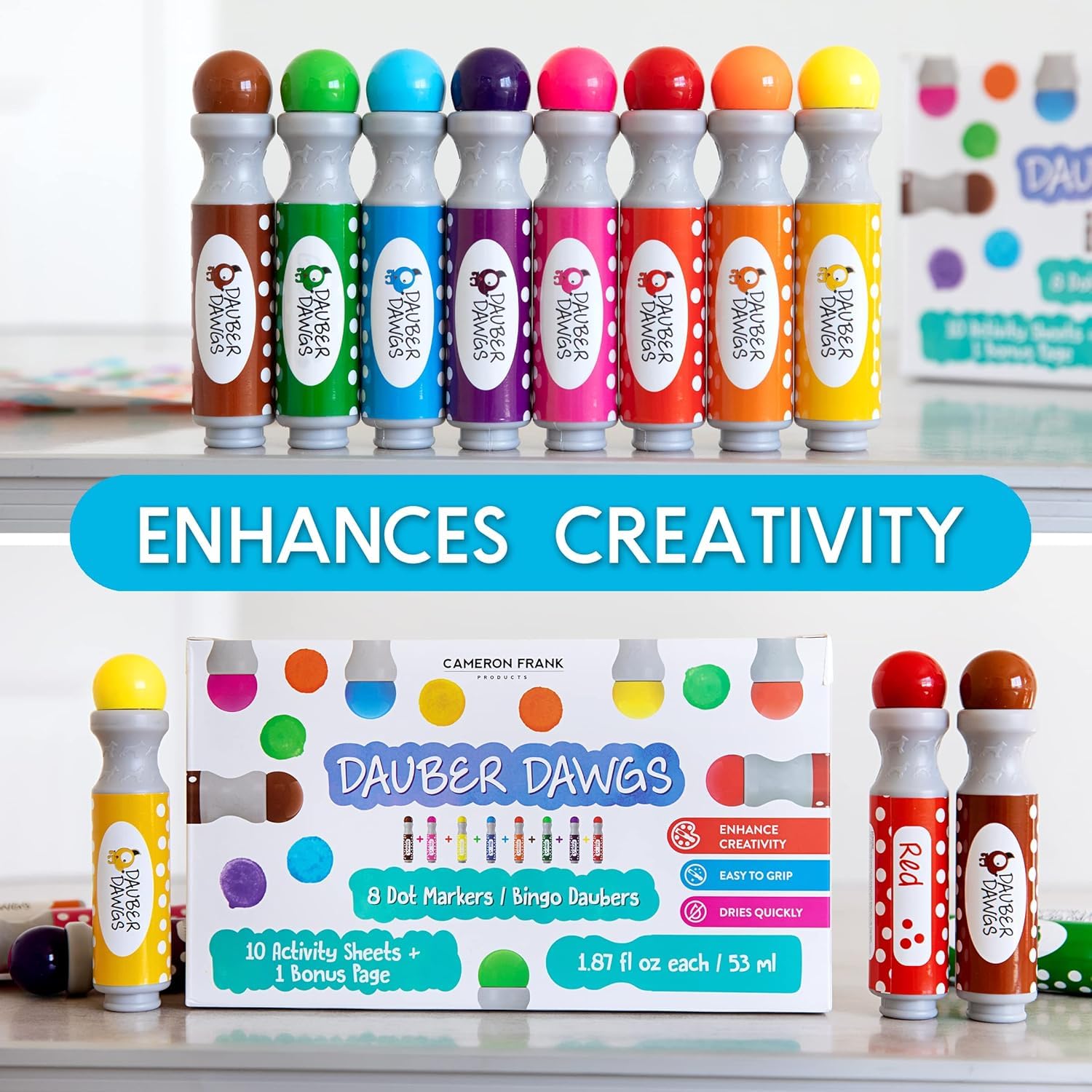Cameron Frank markers resist drying when capped, preventing wasted markers.