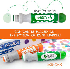 Cameron Frank 16-pack markers feature quick-drying, washable ink.