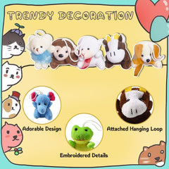 CAMIRUS mini animal plush keychain attachment for keys and bags