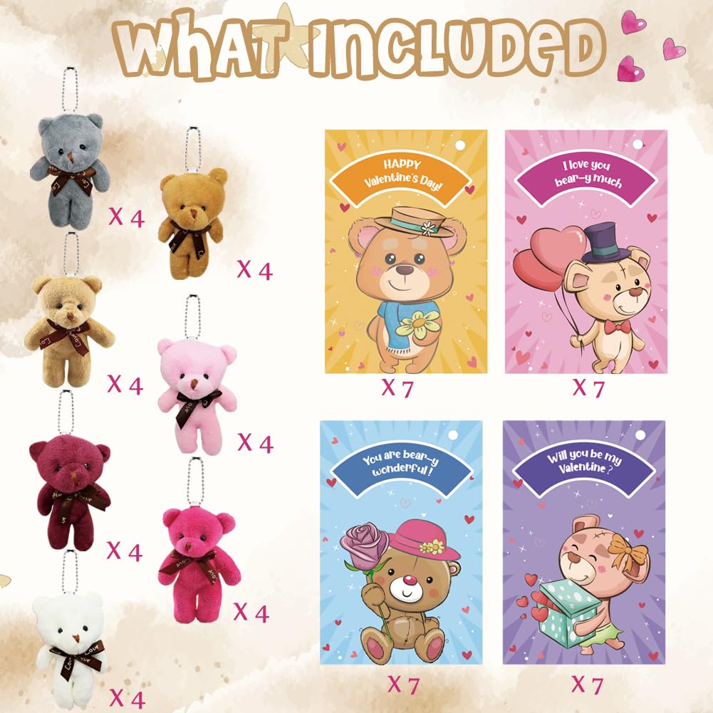CAMIRUS bear with card, vibrant colors for classroom exchanges