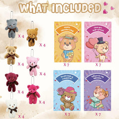 CAMIRUS bear with card, vibrant colors for classroom exchanges