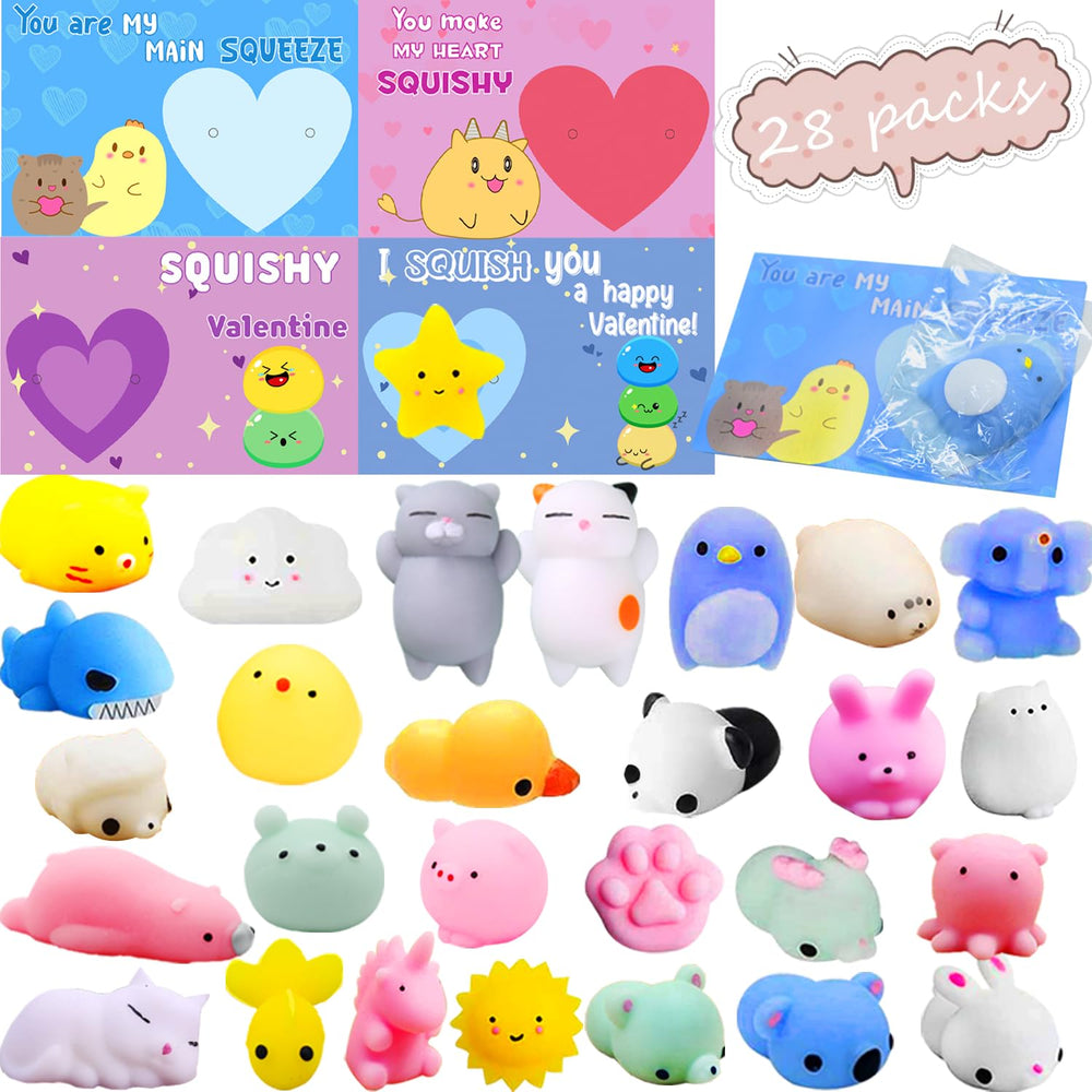 CAMIRUS valentines cards with mochi squishies set for classroom exchanges