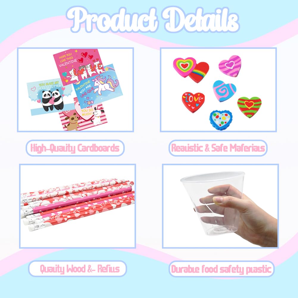 CAMIRUS Valentines pencils in four colors for colorful school projects.
