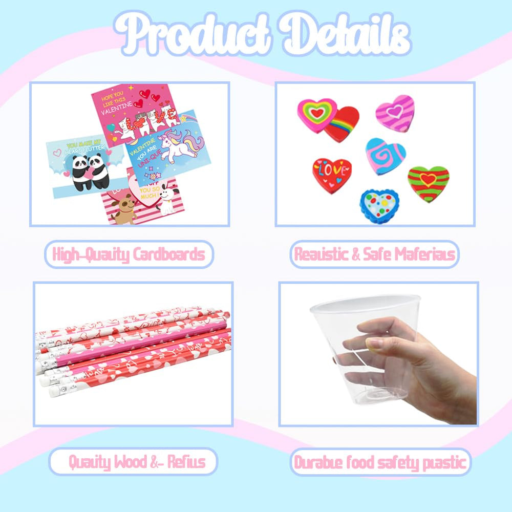CAMIRUS Valentines pencils in four colors for colorful school projects.