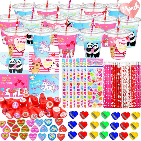 CAMIRUS Valentines cups for classroom gift exchanges and festive decor.