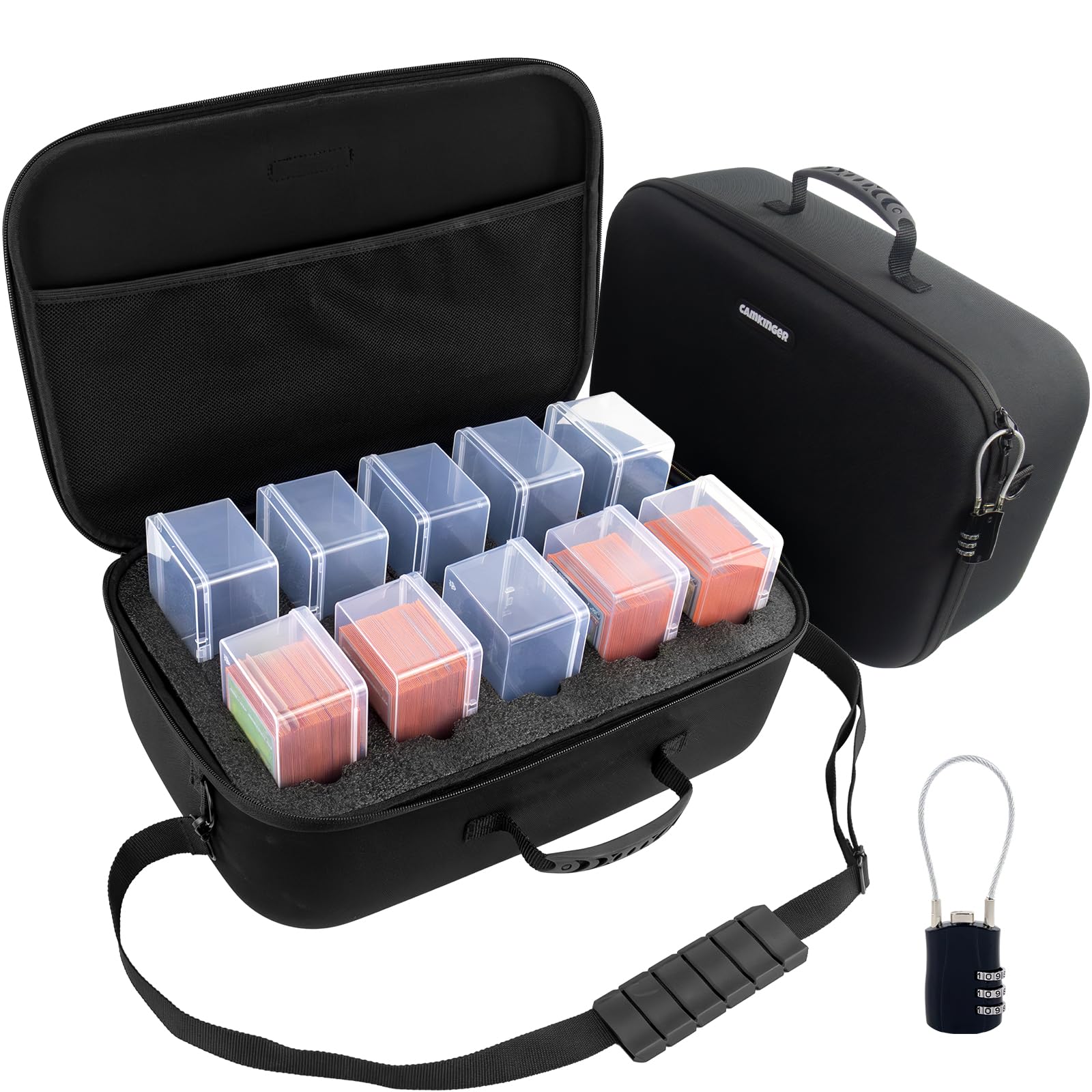 Camkinger ten clear deck boxes for easy sorting and quick identification.