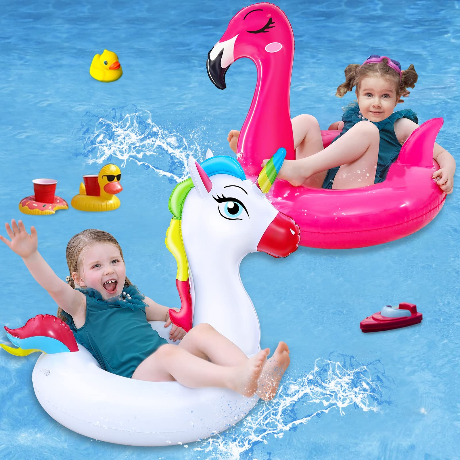 Camlinbo flamingo pool float for kids and sunny pool time
