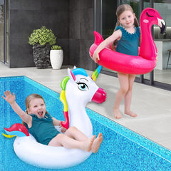 Camlinbo kids swim ring used at the beach for family fun