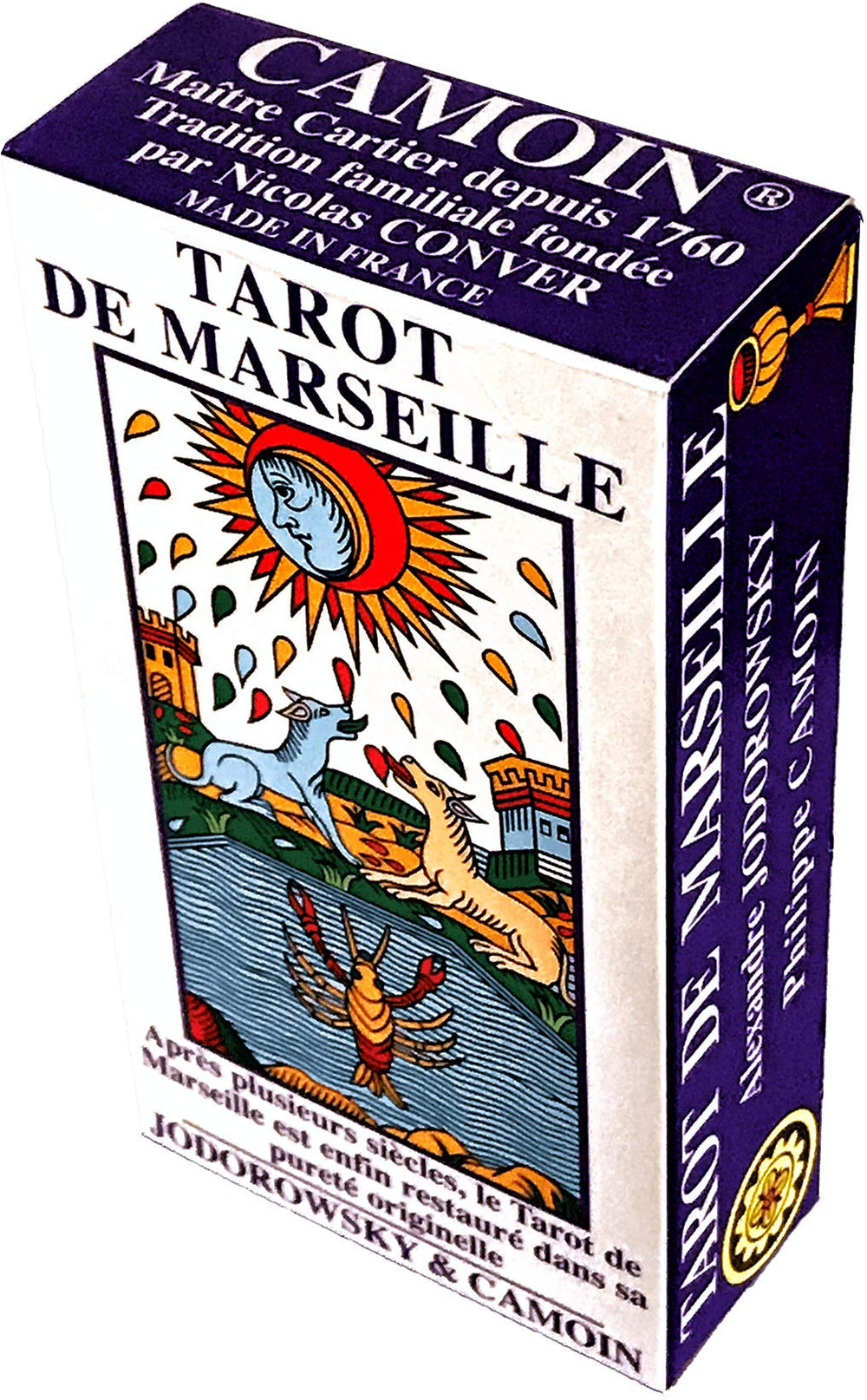 CAMOIN Tarot of Marseille Jodorowsky close-up of card designs highlighting restored symbols.