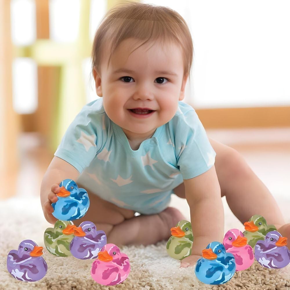 Camouflage rubber duckies suitable for outdoor games and decor