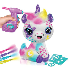 Canal Toys Battery-powered airbrush gun in use demonstrating smooth color application for vibrant, even coverage.