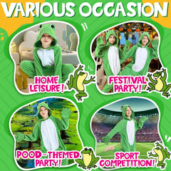 CANASOUR frog green animal onesie side pockets for snacks and toys