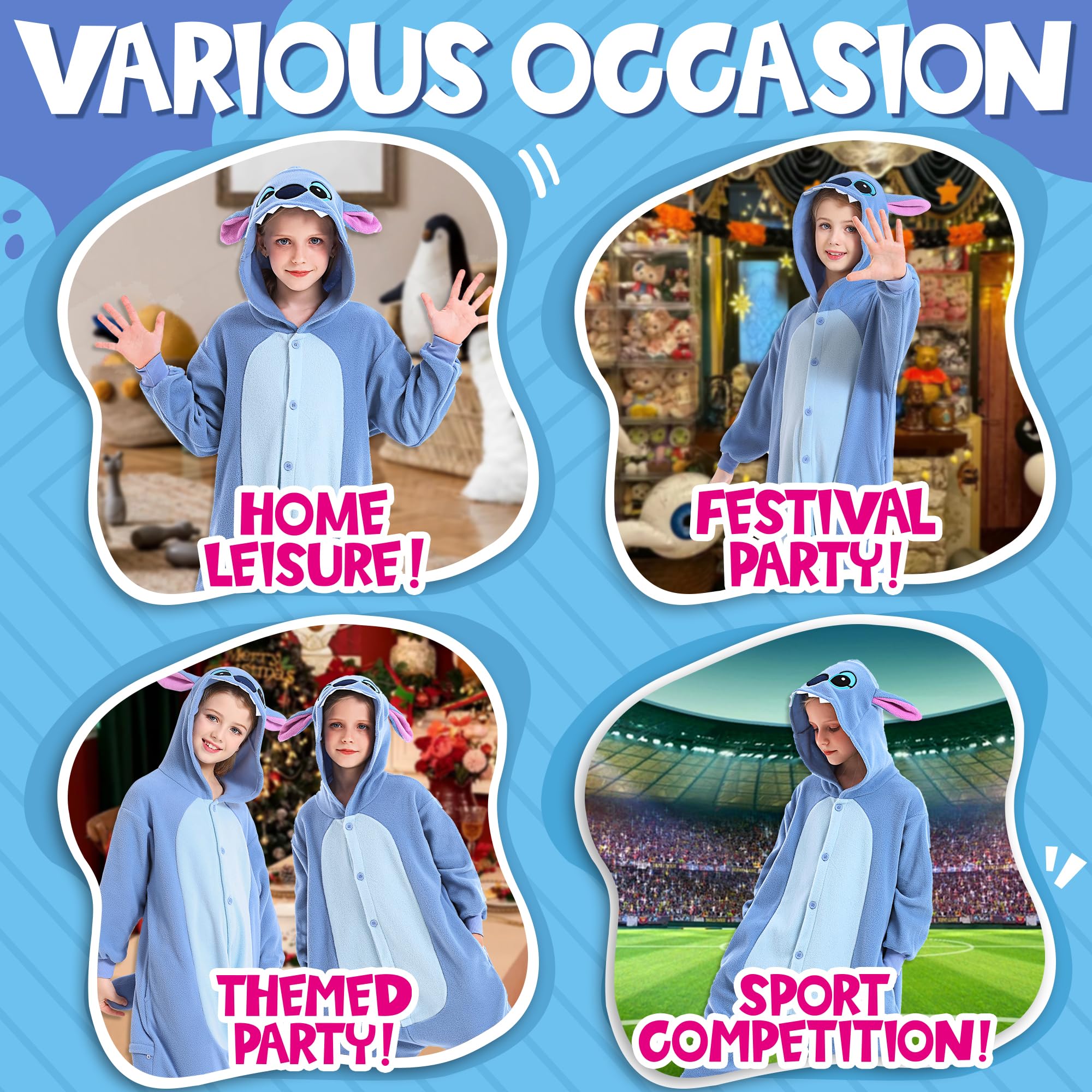 CANASOUR animal onesie hip zipper for easy on/off and quick toilet access