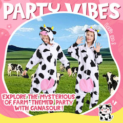 CANASOUR Cow Onesie elastic cuffs provide secure wind resistance and comfort.