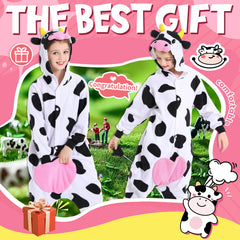 CANASOUR Cow Onesie hip zipper, convenient toilet access during events.