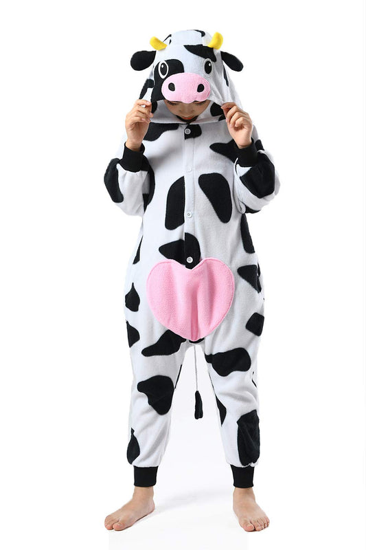 CANASOUR Cow Onesie with horns and ears, perfect for playful cosplay.