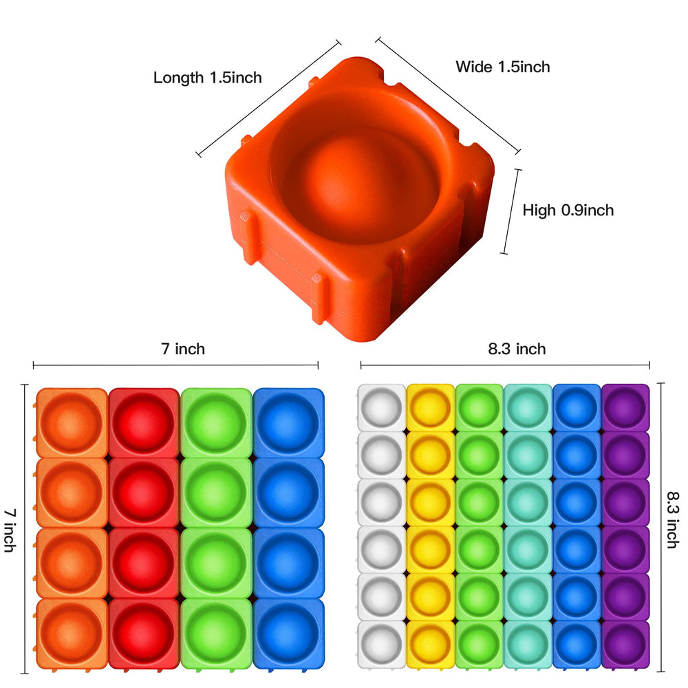 Candisplay Pop Blocks close up showing tactile dimples for sensory play and stress relief