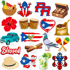 CANDY CHEF Puerto Rico cupcake toppers pattern 1 decorate cupcakes with authentic festive flair