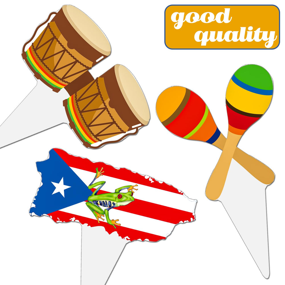 CANDY CHEF Puerto Rico cupcake toppers pattern 5 evoke coffee and fruit bowl vibes on treats