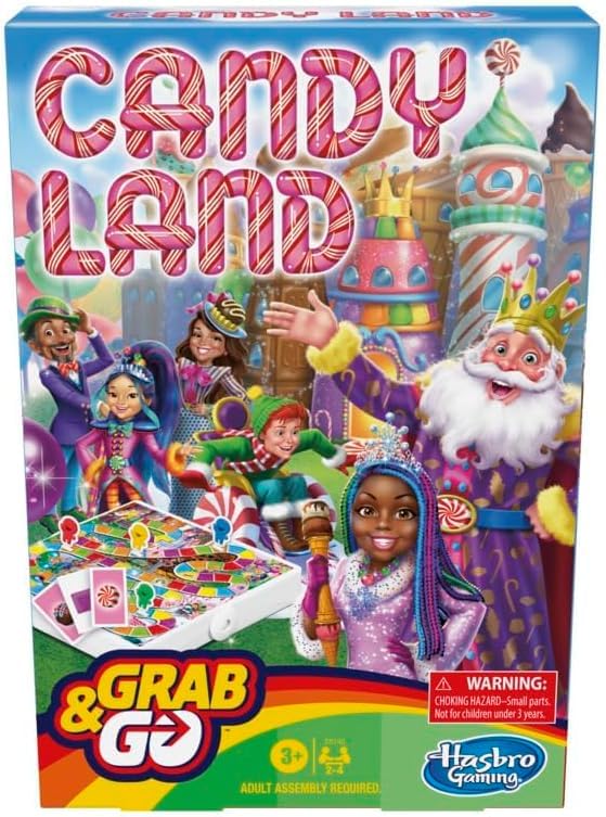 Candy Land Grab and Go travel board game box ready for family fun on the go.