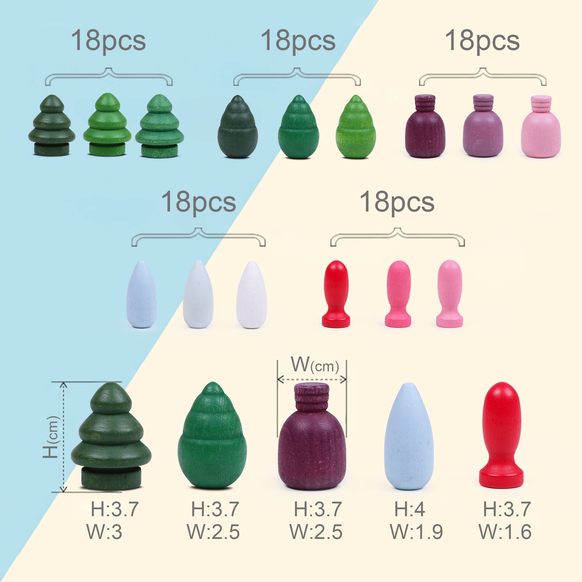 Candywood rainbow loose parts honeycombs support fine motor skills and stacking.