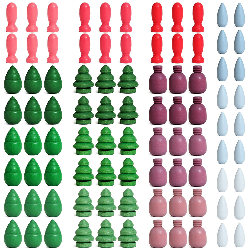 Candywood rainbow loose parts mushrooms for creative play and color recognition.