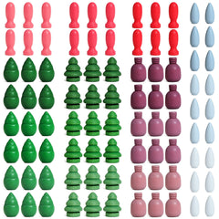 Candywood rainbow loose parts mushrooms for creative play and color recognition.