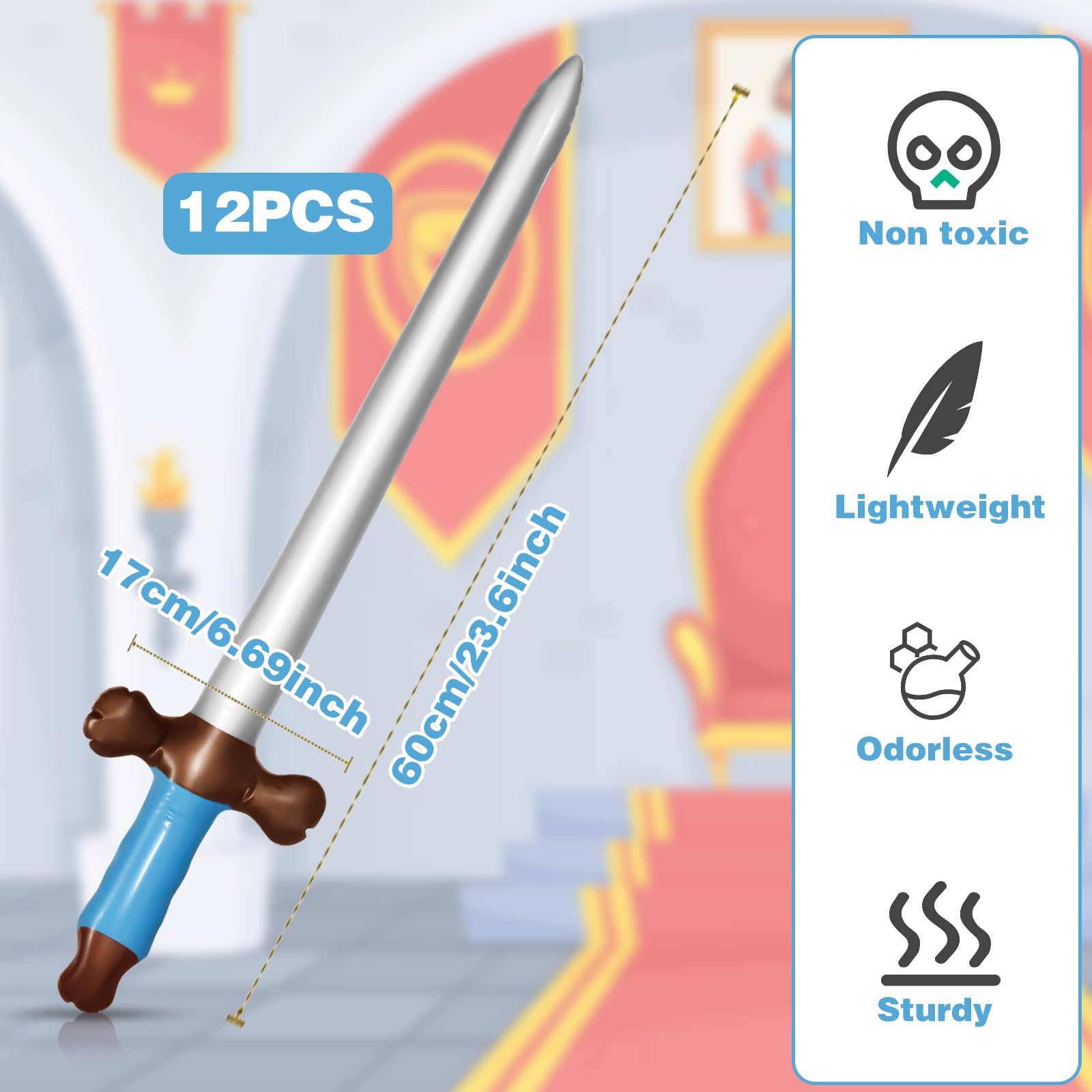 CANIPHA inflatable pirate swords provide easy setup for decor.