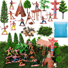 Canlierr native American Indians figures set for classroom diorama projects.