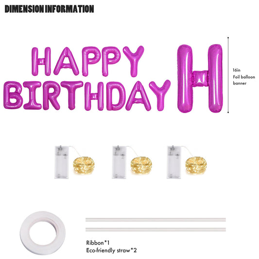CANREVEL 16in hot pink foil letters for vibrant reusable birthday decor