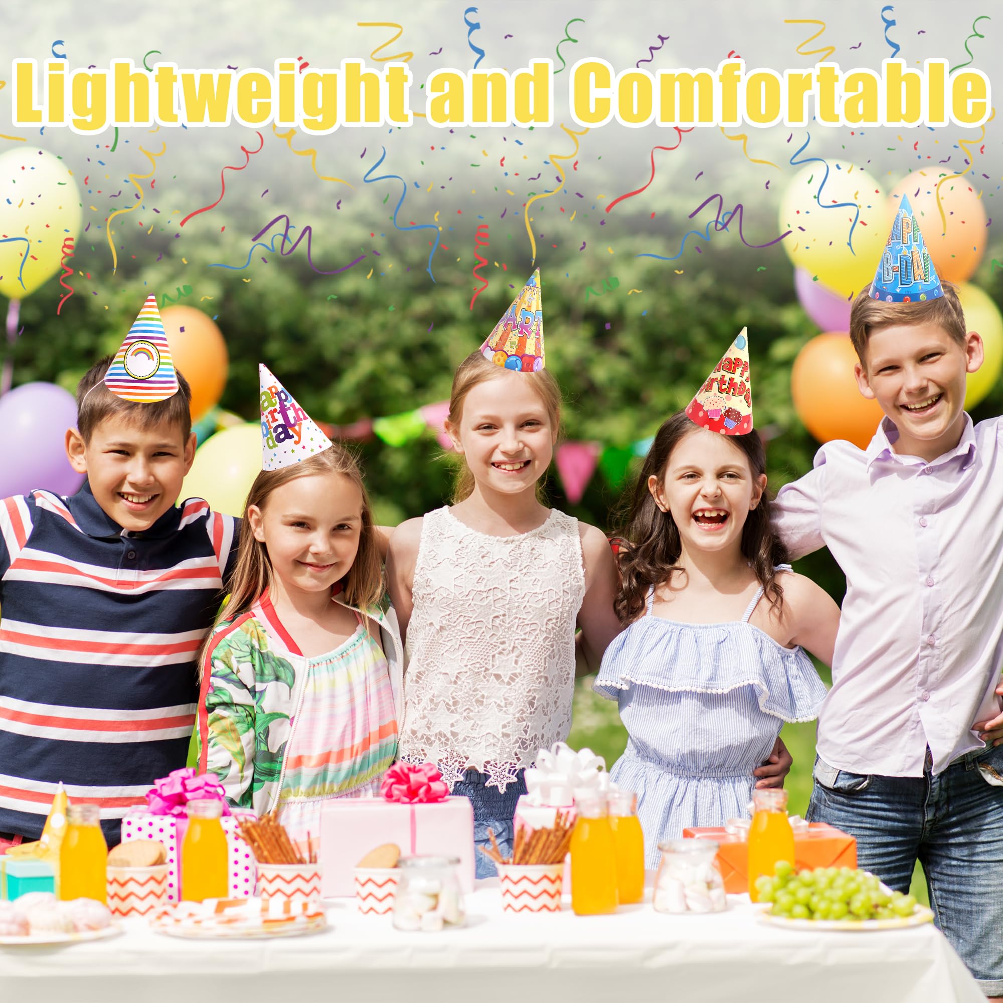 CANREVEL birthday hats 12-pack brightens the party and photos.