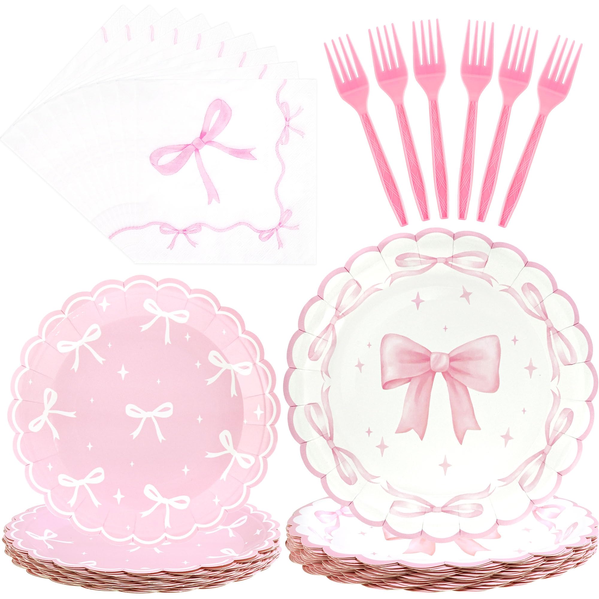 CANREVEL bow dessert plates showcase a festive pattern for celebrations.