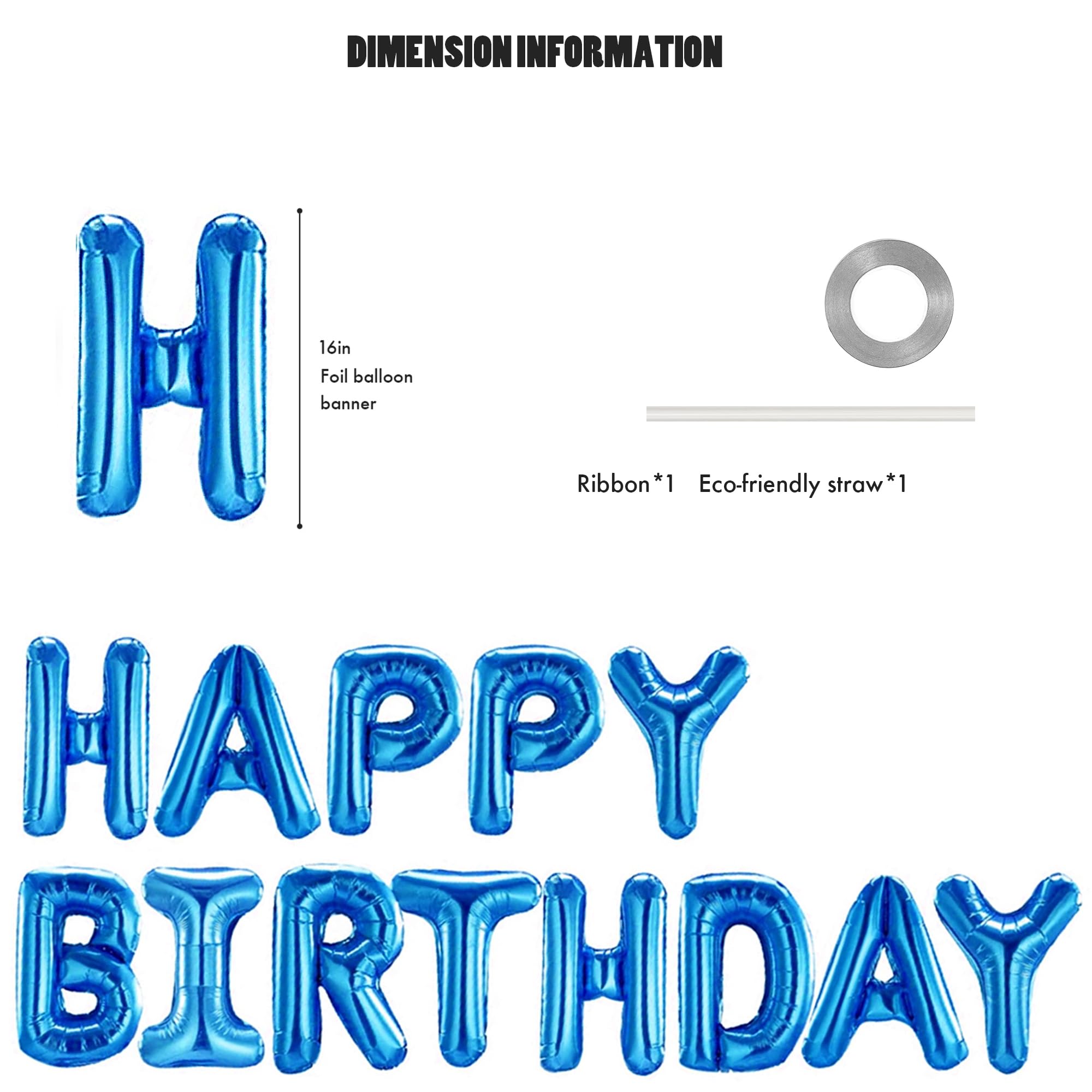 CANREVEL 16-inch foil-letter balloons spell HAPPY BIRTHDAY for vibrant party signage