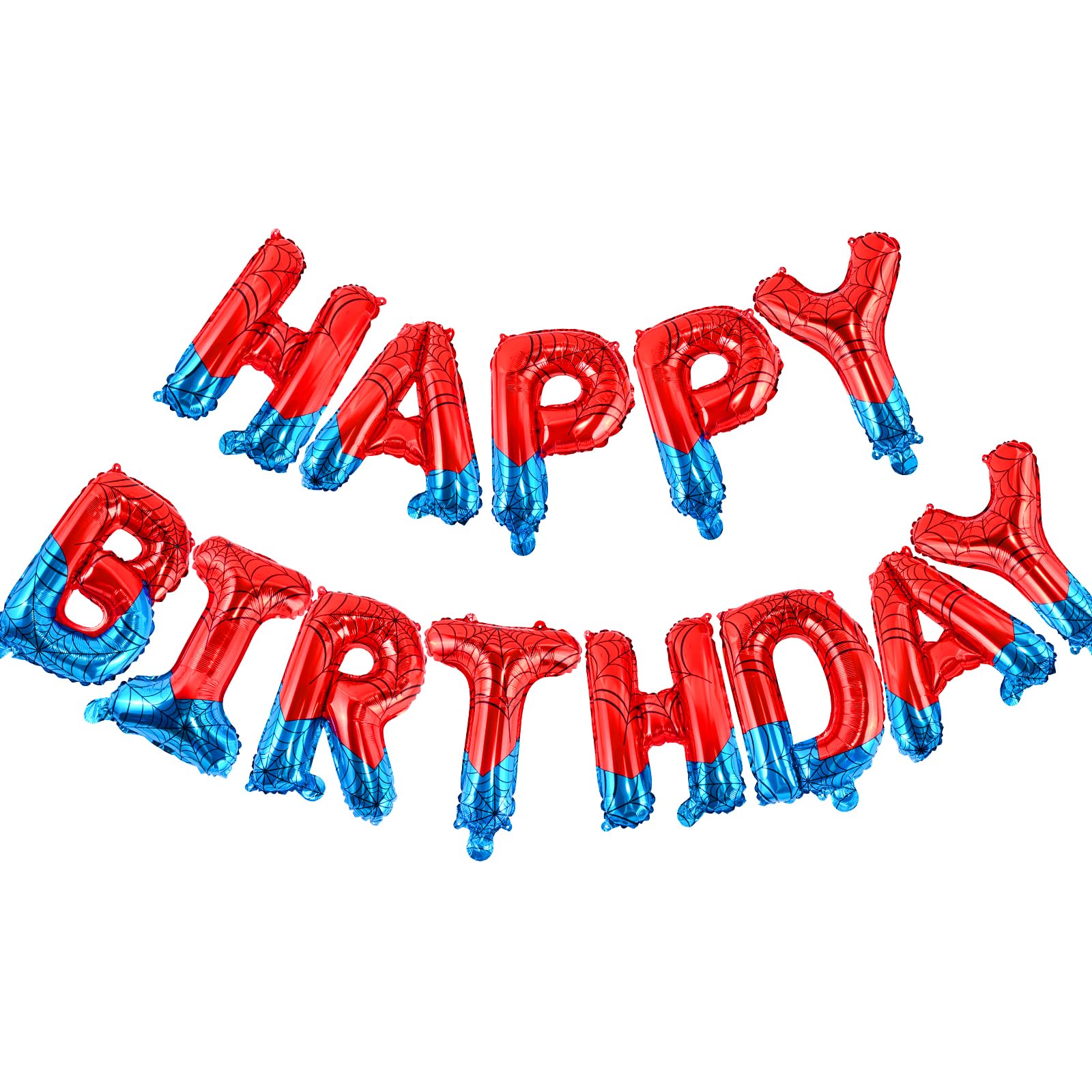 CANREVEL Happy Birthday banner letters in red and blue foil for festive celebrations.
