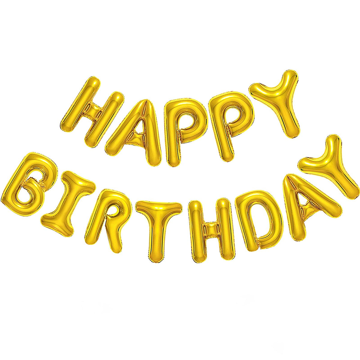 CANREVEL Happy Birthday banner—16 inch gold letters for a radiant party backdrop.