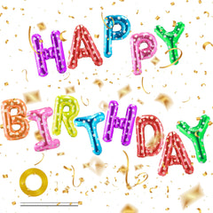 CANREVEL Happy Birthday banner letters, 16 inch foil, perfect for bold, reusable party decor.