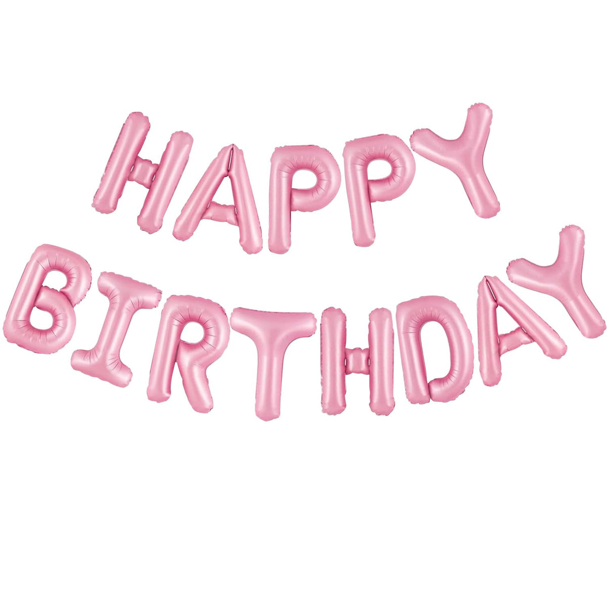CANREVEL Happy Birthday Banner 16-inch pink foil letters for festive wall decor.