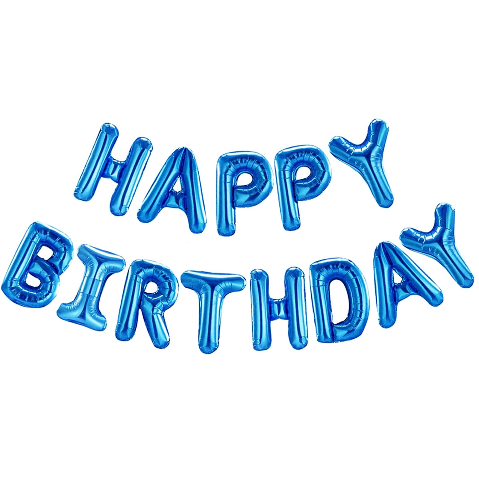 CANREVEL Happy Birthday banner blue 16-inch letters for wall display and reuse