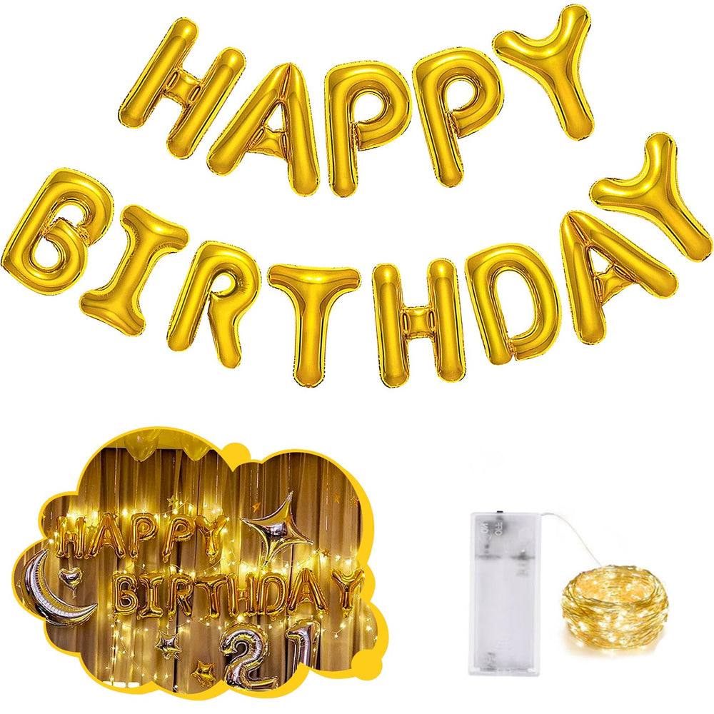 CANREVEL Happy Birthday banner foil letters 16in for vibrant wall decor.