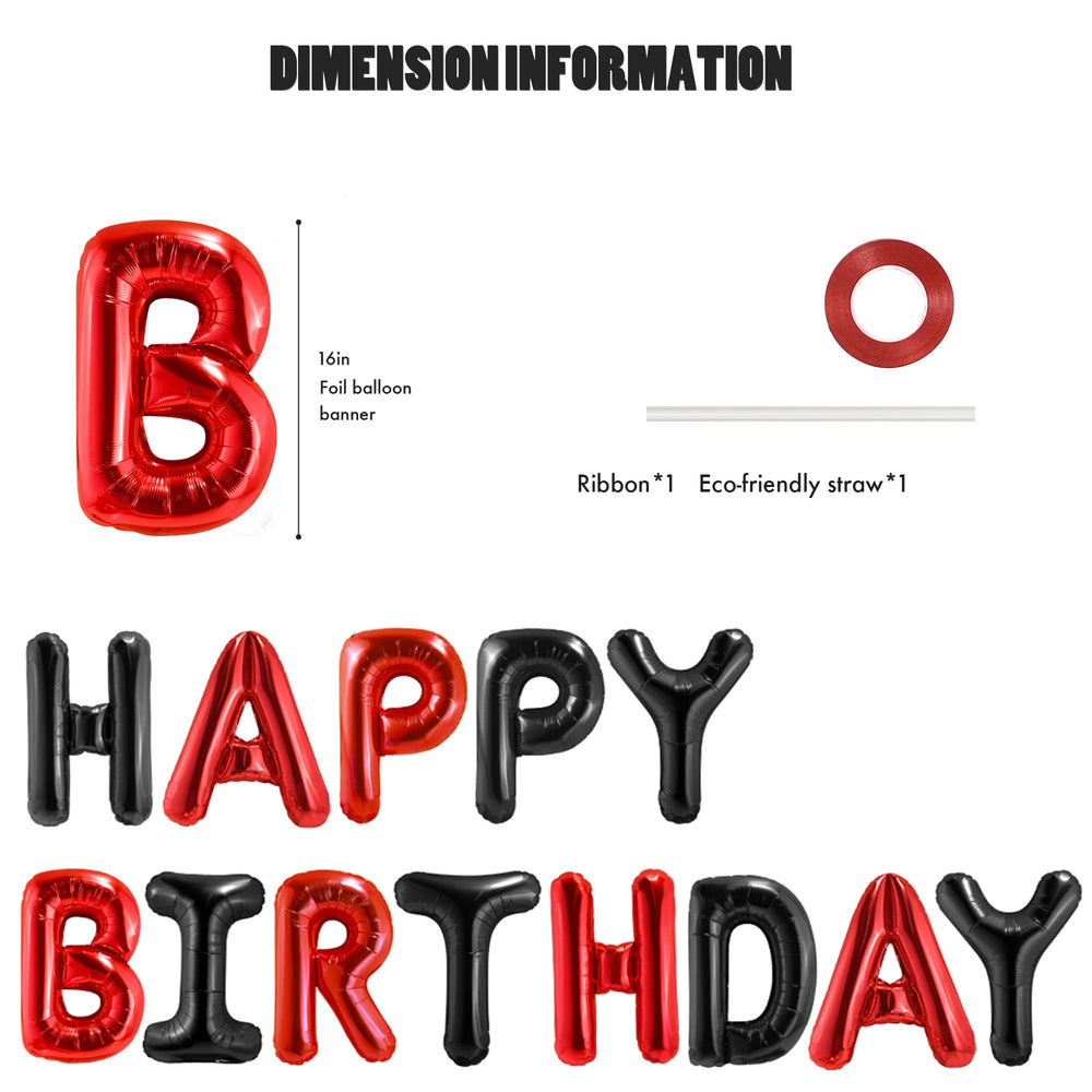 CANREVEL Happy Birthday foil letters, 16-inch, quick inflate for a crisp display.