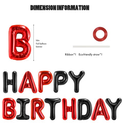 CANREVEL Happy Birthday foil letters, 16-inch, quick inflate for a crisp display.