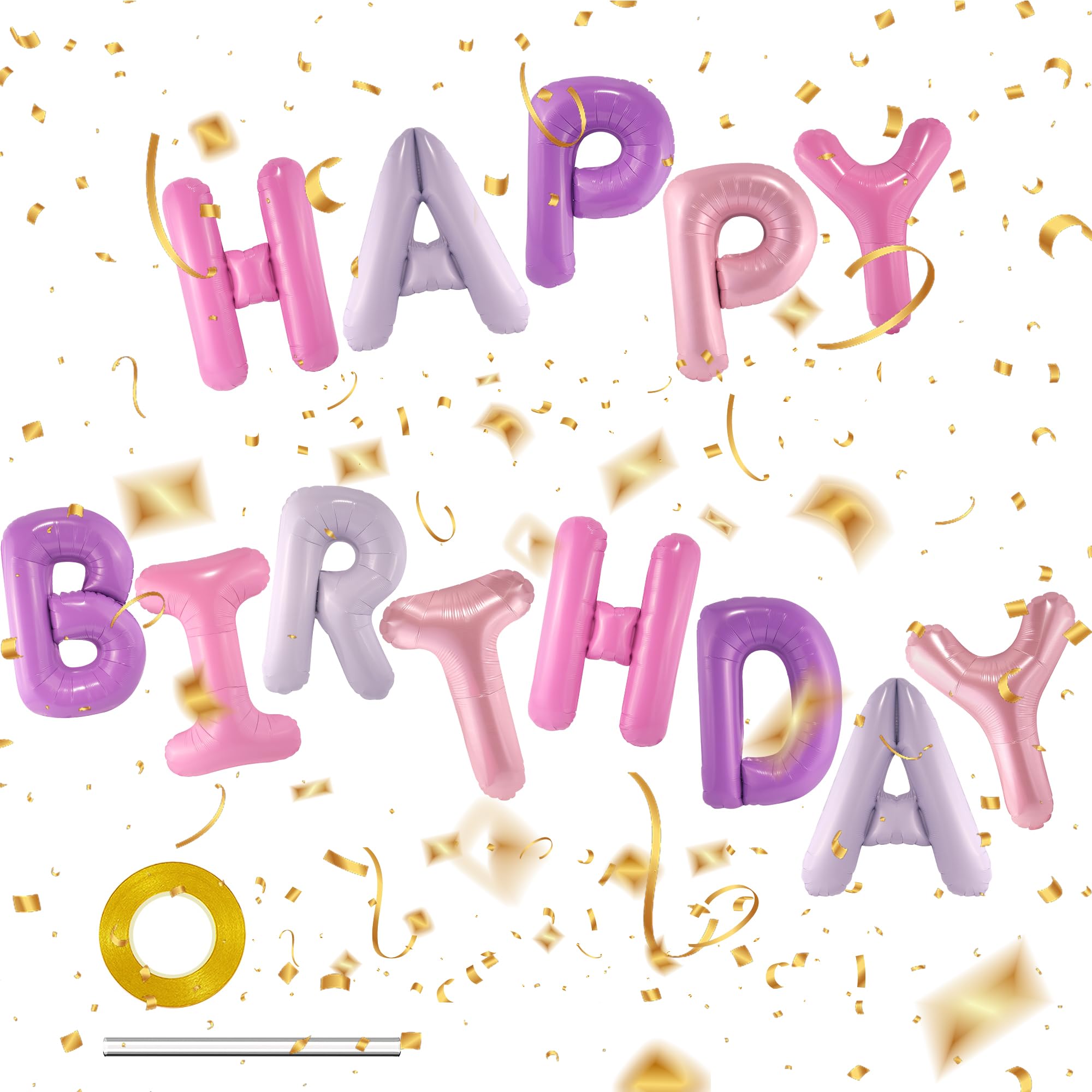 CANREVEL Happy Birthday banner letters 16inch, vibrant hanging decor.