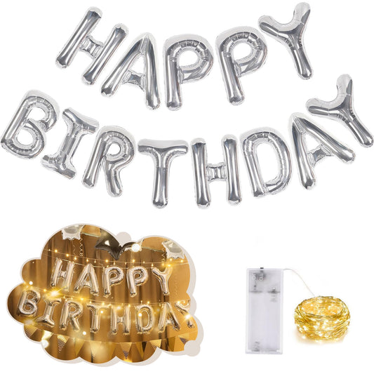 CANREVEL Happy Birthday banner letters illuminate celebrations with a shiny 3D display