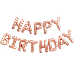CANREVEL Happy Birthday banner in rose gold foil for elegant party decor